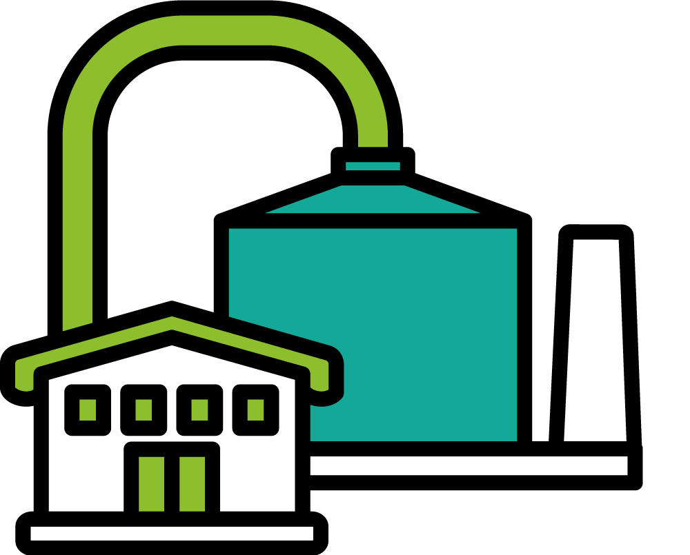 Graphic depicting an aenorobic digester